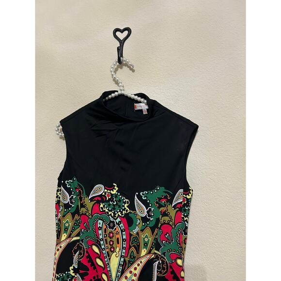 Jude Connally Dress Size Small Colorful Paisley Sleeveless Stretch Shift USA - Picture 7 of 11